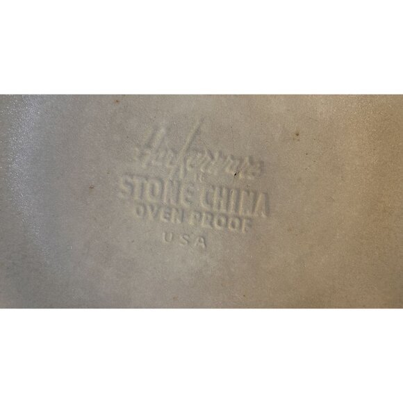 MCM Harkerware Blue Mist Speckled Stone China Oven Proof Dinner Plates Set-4 HTF - Picture 11 of 11